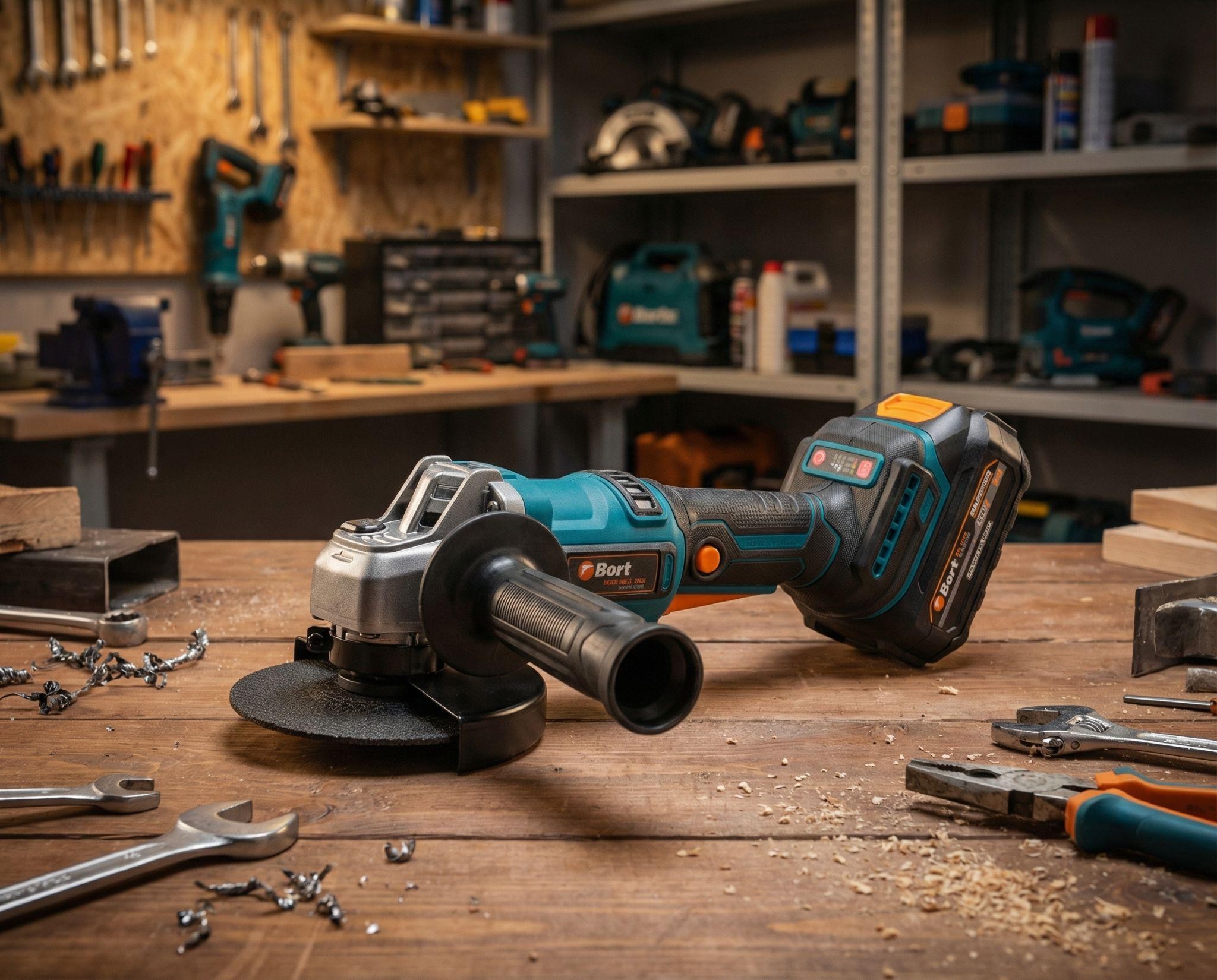 Аккумуляторная углошлифовальная машина BORT BWS-18Li-XDK: мощность без проводов и интеллект в каждой детали