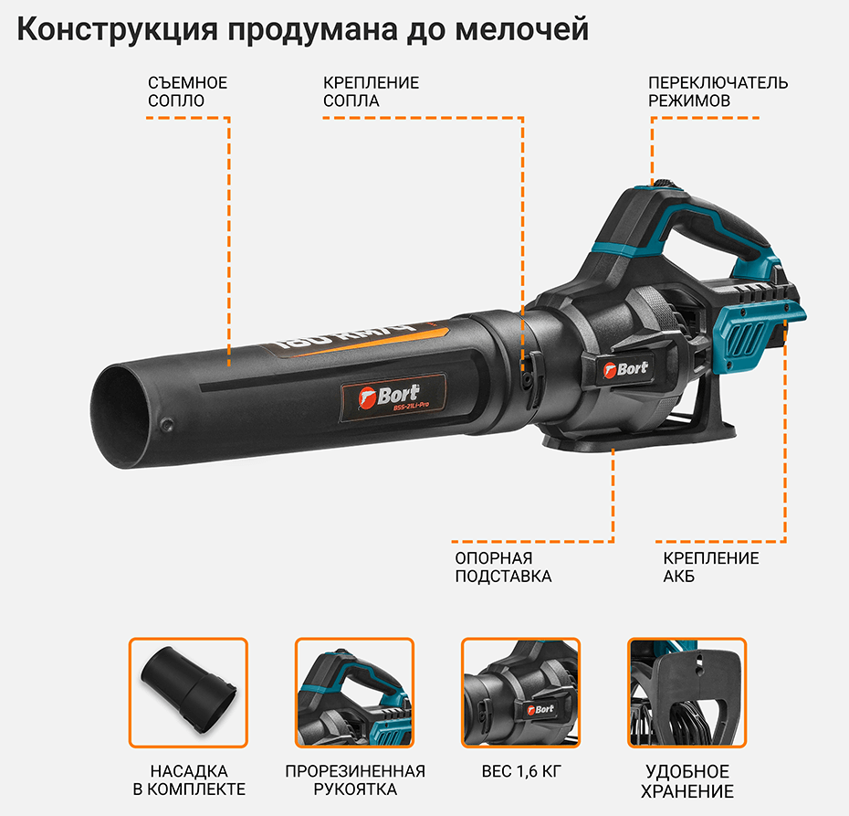 Аккумуляторная воздуходувка BSS 21li Pro