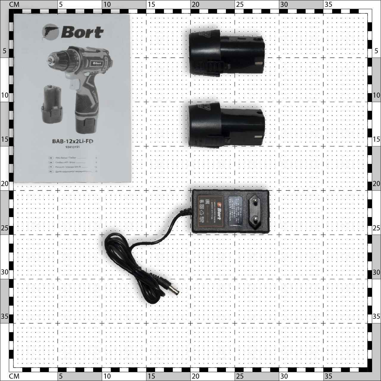 Cordless drill / driver BORT BAB-12x2Li-FD (2x1,5 Ah)