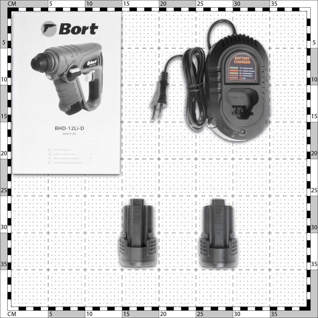 Cordless hammer drill BORT BHD-12Li-D (2x2,0Ah)